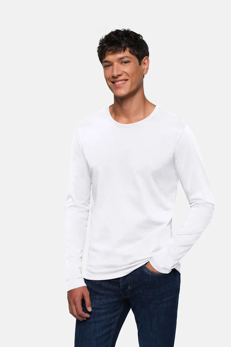 Hakro Longsleeve Heavy Herren weiss Lifestyle 