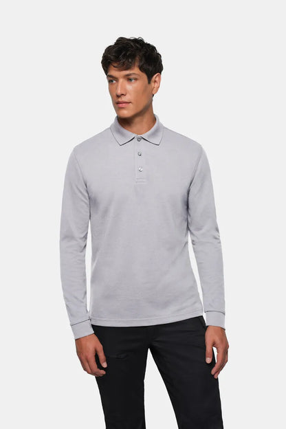 Hakro Longsleeve-Poloshirt MIKRALINAR Herren titan Lifestyle 