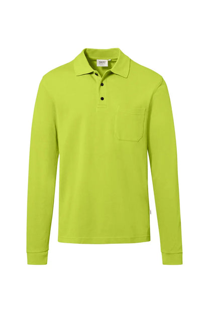 Hakro Pocket-Longsleeve-Poloshirt MIKRALINAR ECO Unisex kiwi Front 