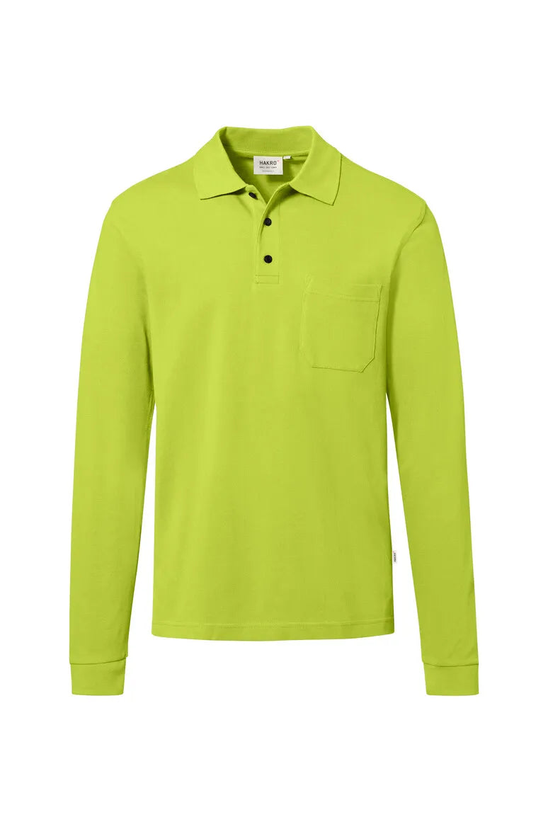 Hakro Pocket-Longsleeve-Poloshirt MIKRALINAR ECO Unisex kiwi Front 