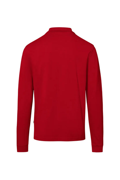 Hakro Pocket-Longsleeve-Poloshirt MIKRALINAR ECO Unisex rot Rücken 