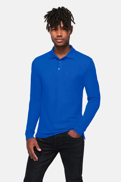Hakro Pocket-Longsleeve-Poloshirt MIKRALINAR ECO Unisex royalblau Lifestyle 