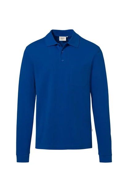 Hakro Pocket-Longsleeve-Poloshirt MIKRALINAR ECO Unisex royalblau Front 