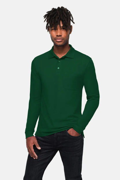Hakro Pocket-Longsleeve-Poloshirt MIKRALINAR ECO Unisex tanne Lifestyle 