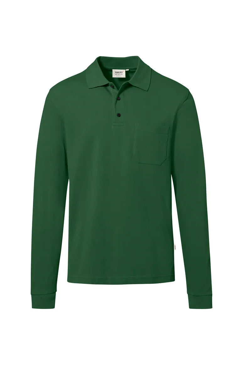 Hakro Pocket-Longsleeve-Poloshirt MIKRALINAR ECO Unisex tanne Front 