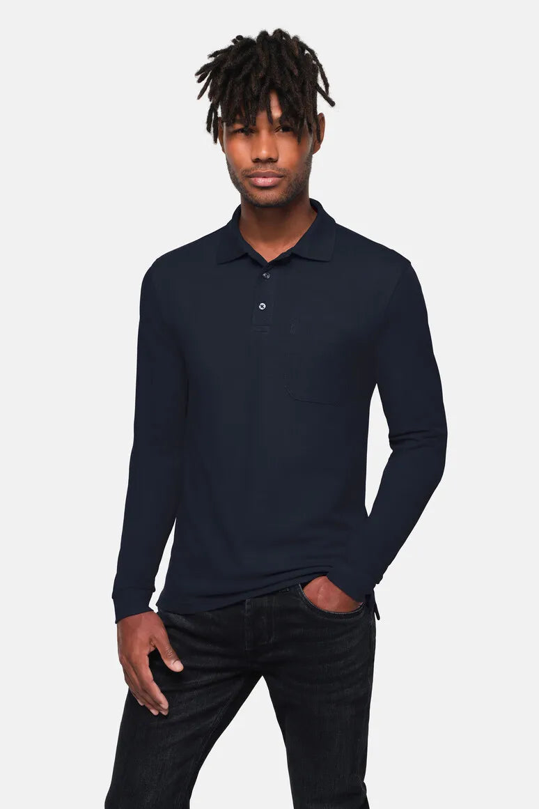 Hakro Pocket-Longsleeve-Poloshirt MIKRALINAR ECO Unisex tinte Lifestyle 