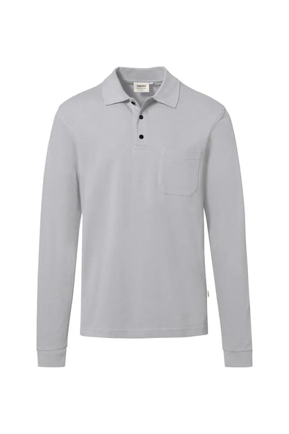 Hakro Pocket-Longsleeve-Poloshirt MIKRALINAR ECO Unisex titan Front 