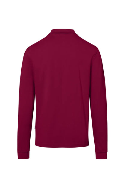 Hakro Pocket-Longsleeve-Poloshirt MIKRALINAR ECO Unisex weinrot Rücken 