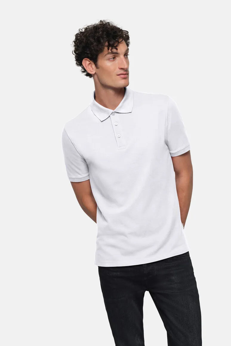 Hakro Poloshirt Bio-Baumwolle Herren weiss Lifestyle 