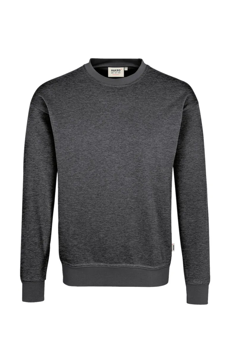 Hakro Sweatshirt MIKRALINAR Unisex anthrazit-meliert Front 