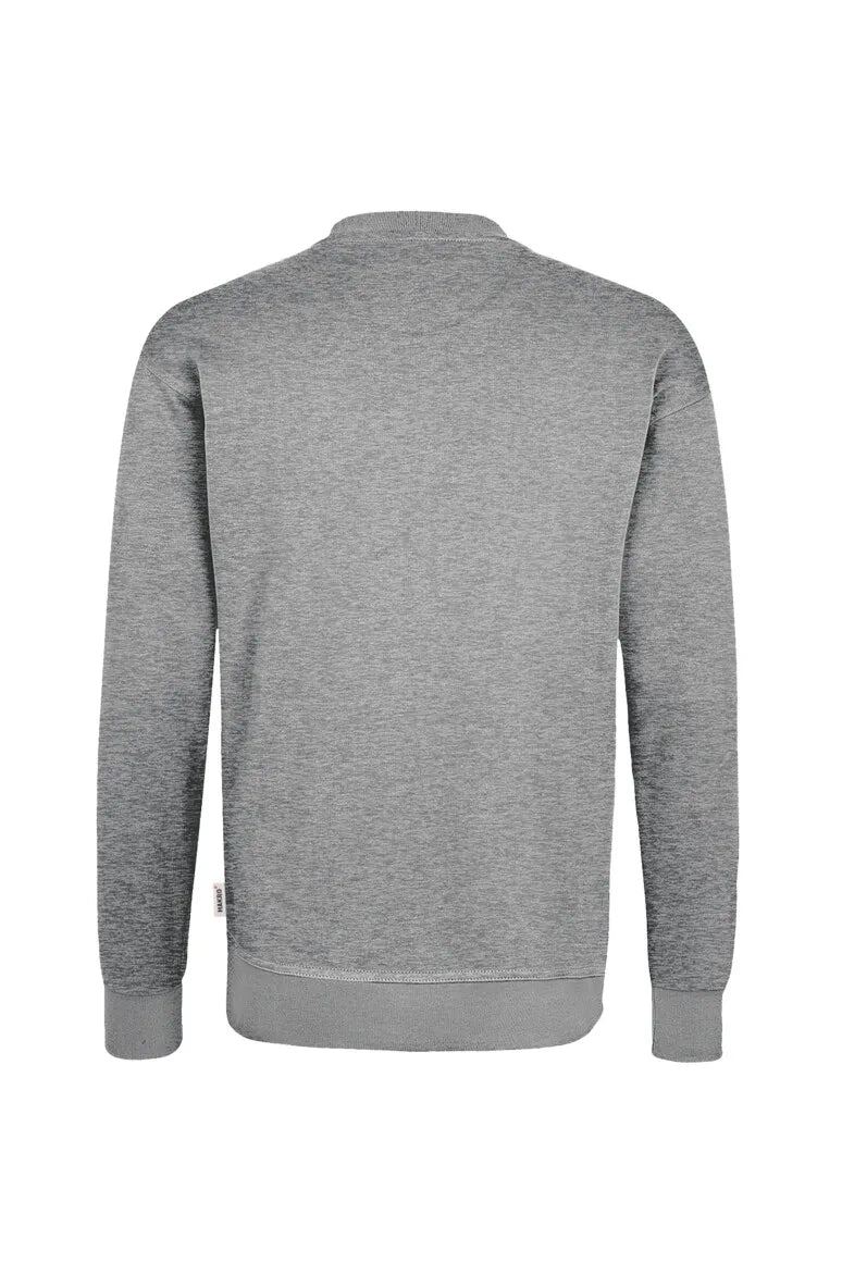 Hakro Sweatshirt MIKRALINAR Unisex grau meliert Rücken 