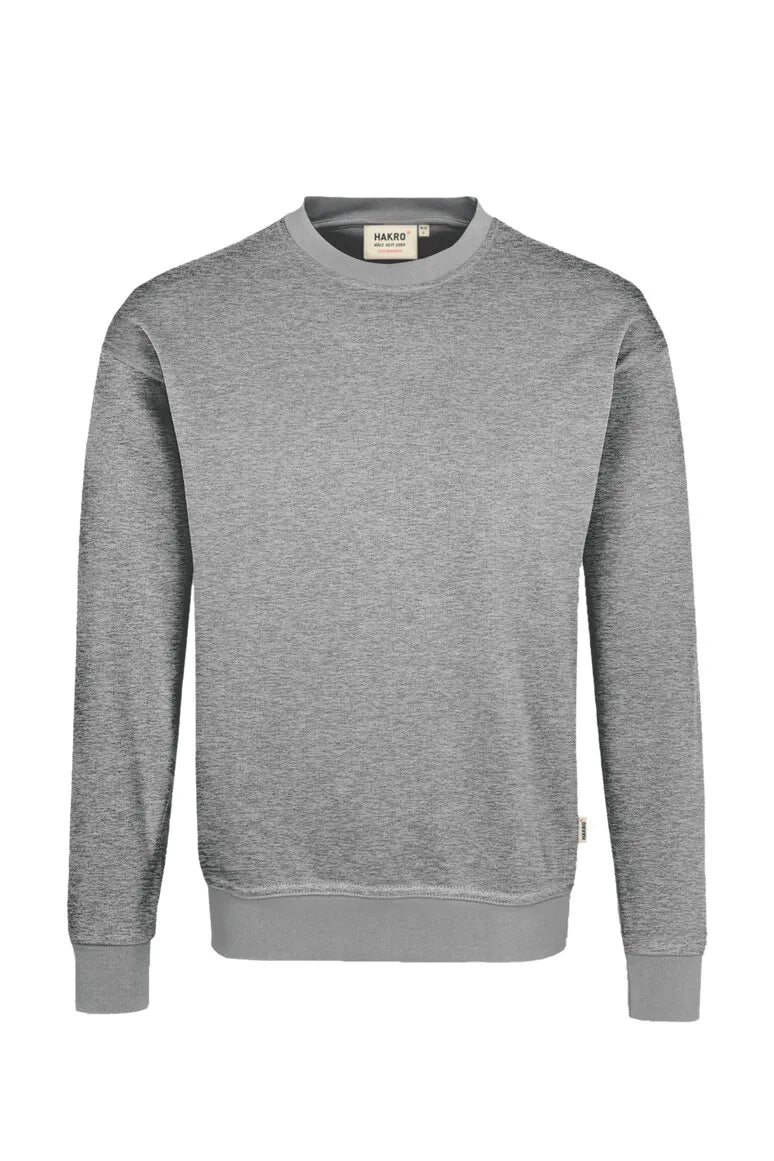 Hakro Sweatshirt MIKRALINAR Unisex grau-meliert Front 