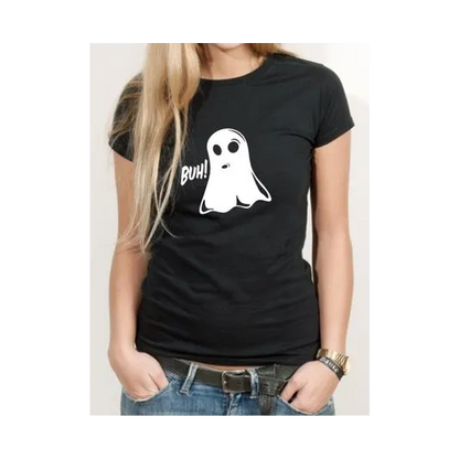 BIGTIME Halloween Buuuuh T-Shirt Damen black Front 