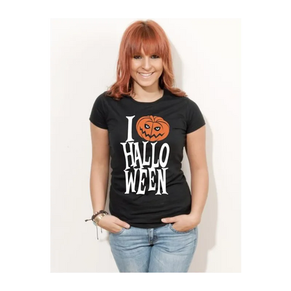 BIGTIME Halloween I Love Halloween T-Shirt Damen black Front 