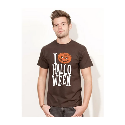 BIGTIME Halloween I Love Halloween T-Shirt Herren orange Front 