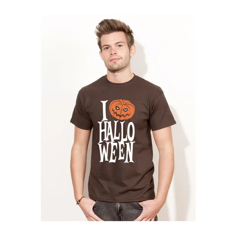 BIGTIME Halloween I Love Halloween T-Shirt Herren orange Front 