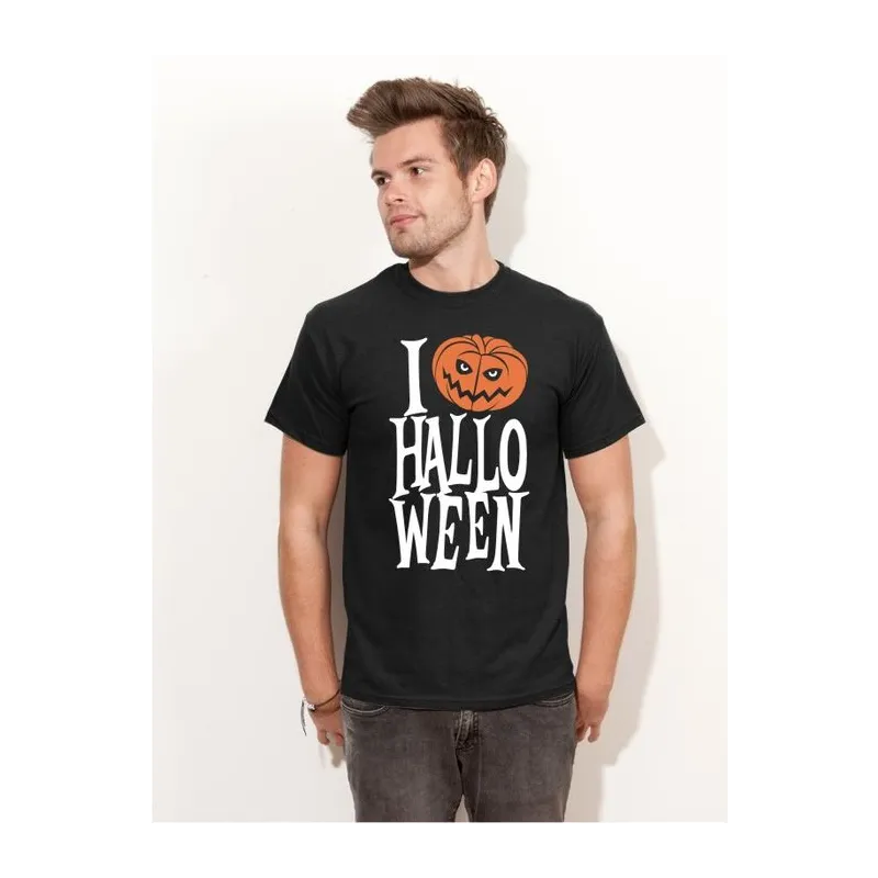 BIGTIME Halloween I Love Halloween T-Shirt Herren weiss Front 