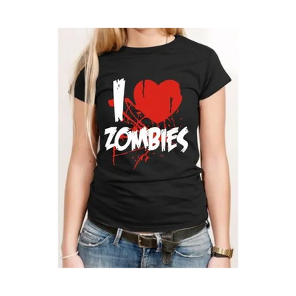 BIGTIME Halloween I Love Zombies T-Shirt Damen black Front 