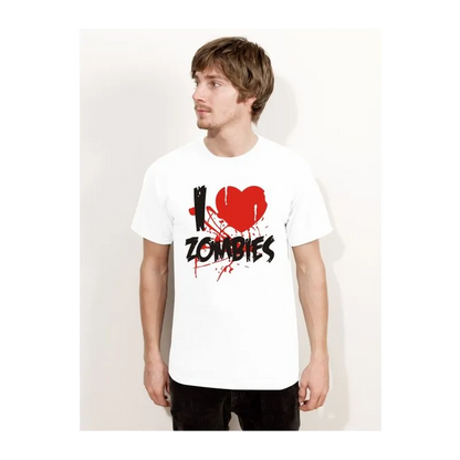 BIGTIME Halloween I Love Zombies T-Shirt Herren weiss Front 