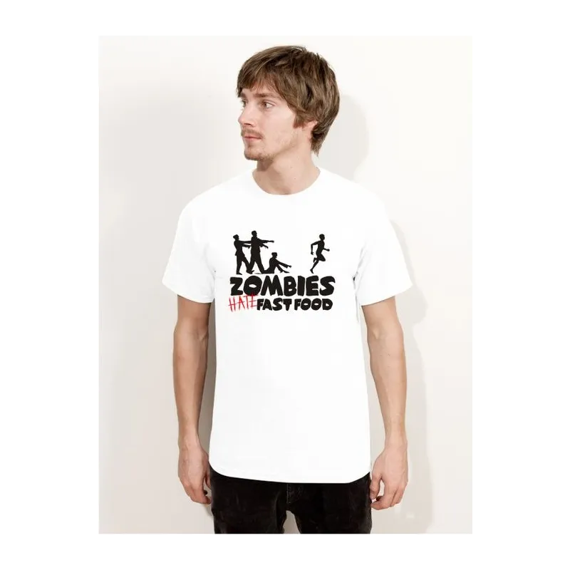 BIGTIME Halloween Zombies Hate Fast Food T-Shirt Herren darkgrey Front #farbe_darkgrey