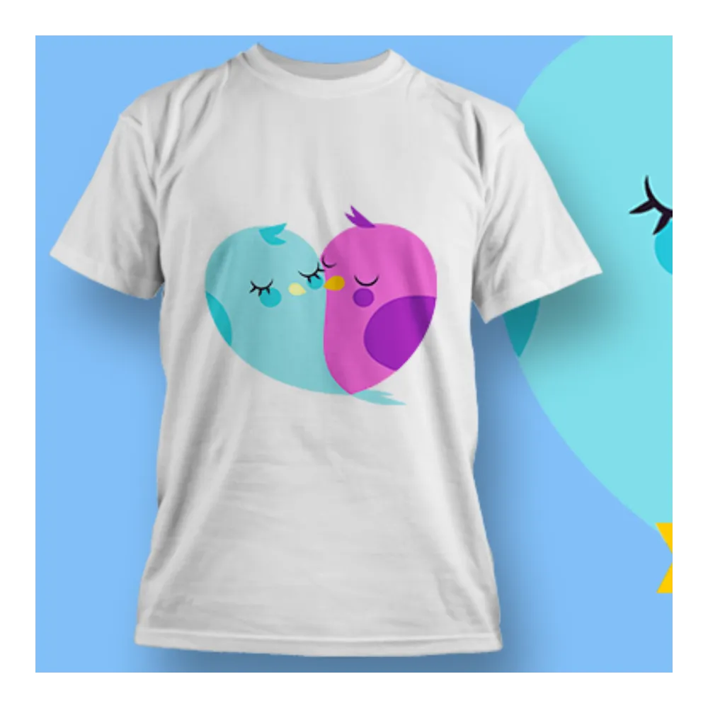 BIGTIME I Love Lovebirds T-Shirt Unisex weiss Front #farbe_weiss