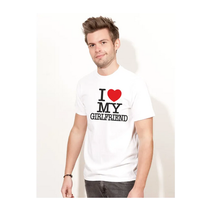 BIGTIME I Love my Girlfriend weiß T-Shirt Unisex Front