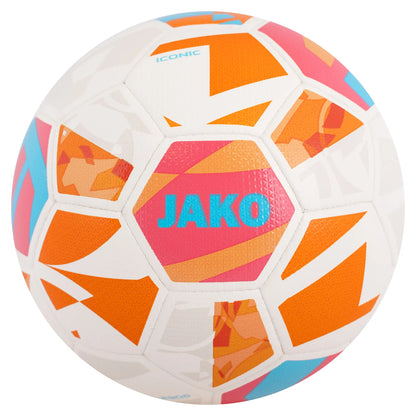 JAKO Fußball Iconic Light weiß/coral/lightorange 