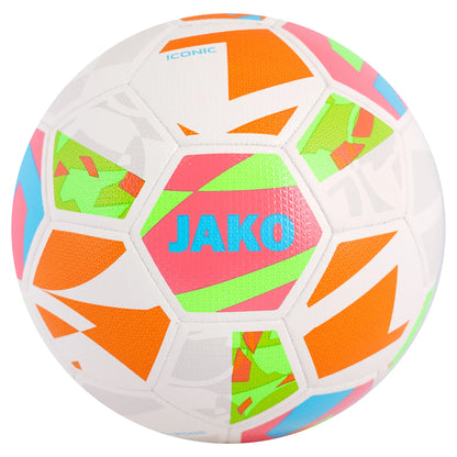 JAKO Fußball Iconic Light weiß/coral/neongün 
