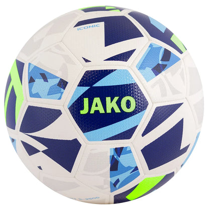 JAKO Fußball Iconic Light weiß/navy/neongrün 
