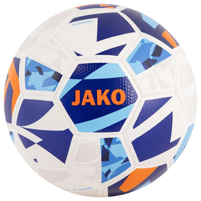 JAKO Fußball Iconic Light weiß/navy/neonorange 