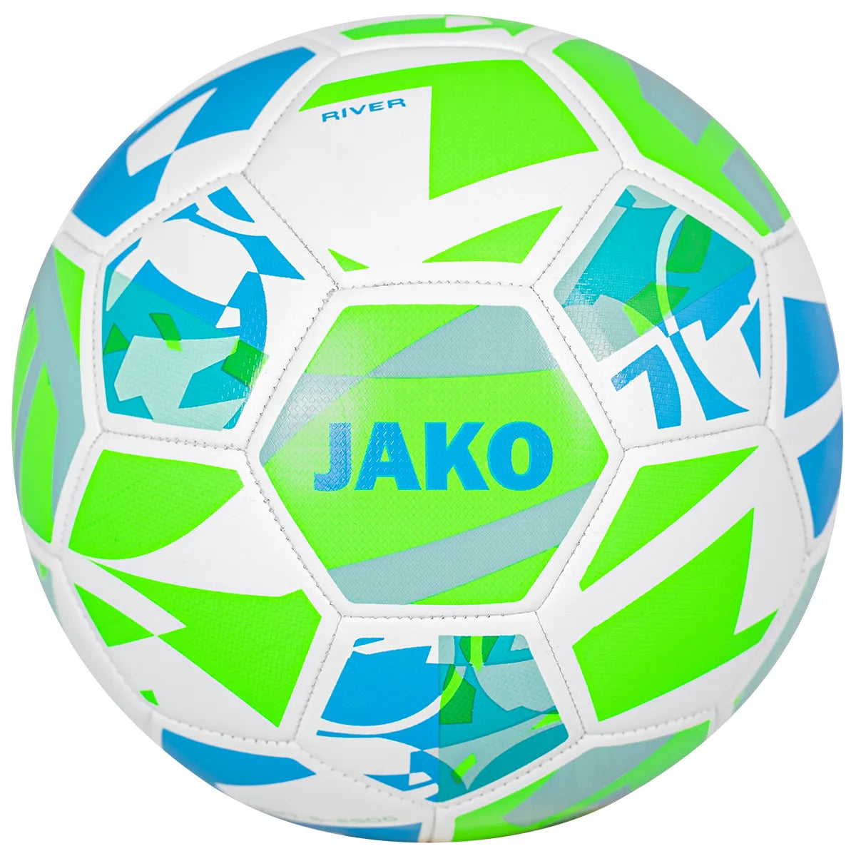 JAKO Fußball River Light weiß/neongrün/mint 