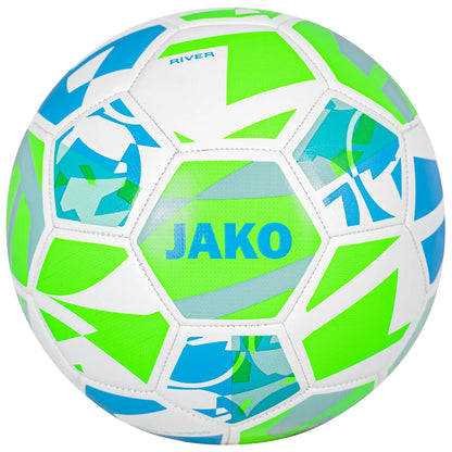JAKO Fußball River Light weiß/neongrün/mint 