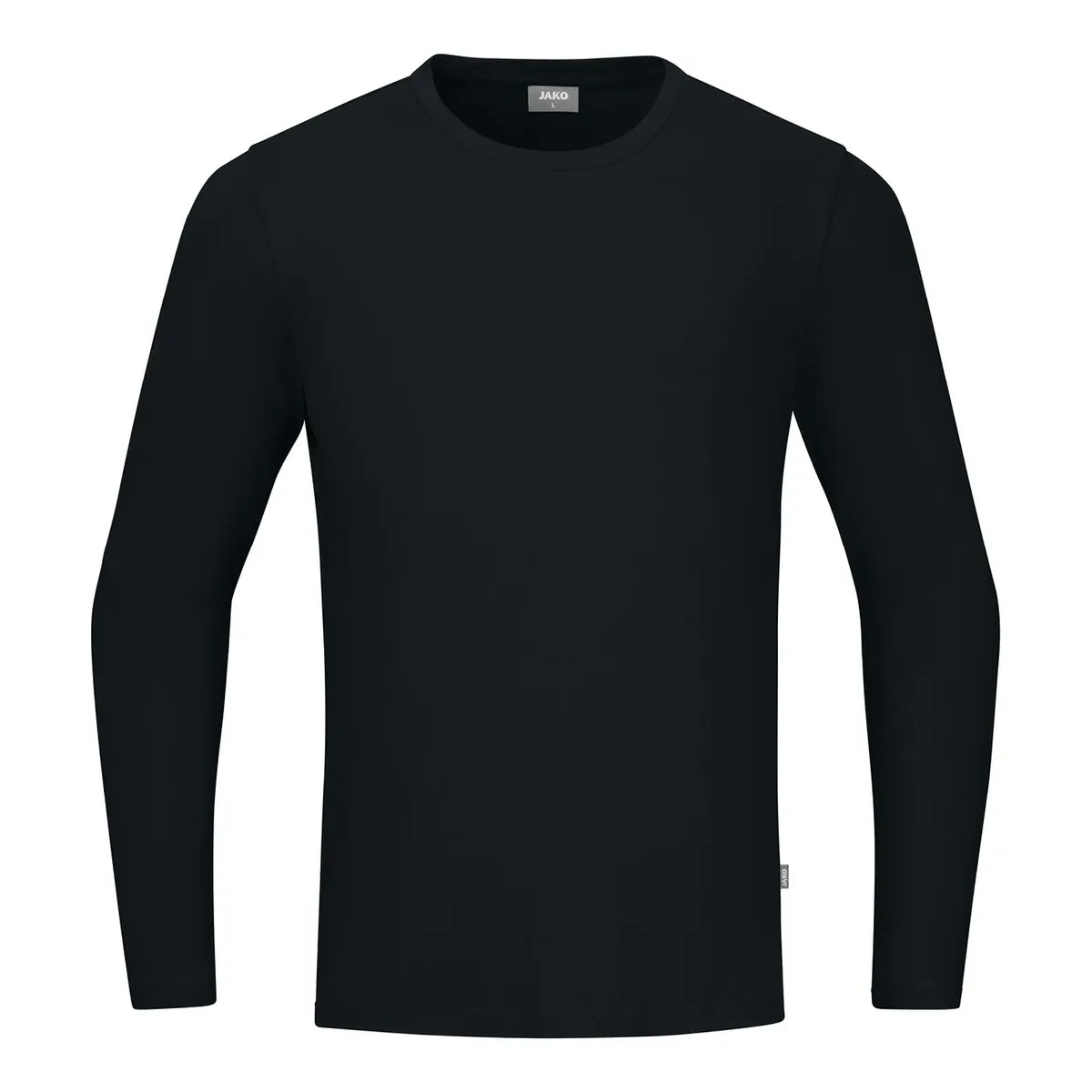 JAKO Longsleeve Organic Unisex schwarz Front #farbe_schwarz