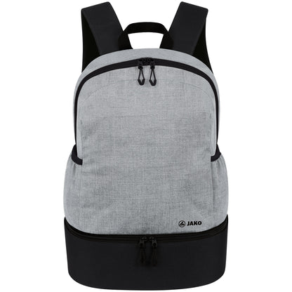 JAKO Rucksack Challenge Unisex hellgrau-meliert Front 