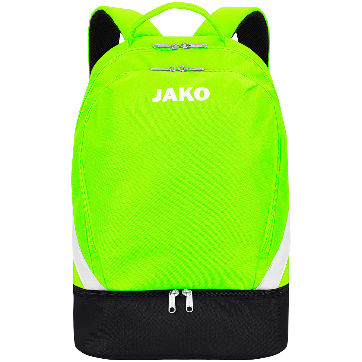 JAKO Rucksack Iconic Unisex neongruen-schwarz Front 