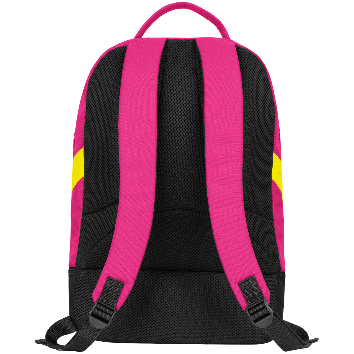 JAKO Rucksack Iconic Unisex pink-schwarz-neongelb Rücken 
