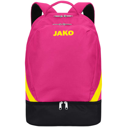 JAKO Rucksack Iconic Unisex pink-schwarz-neongelb Front 