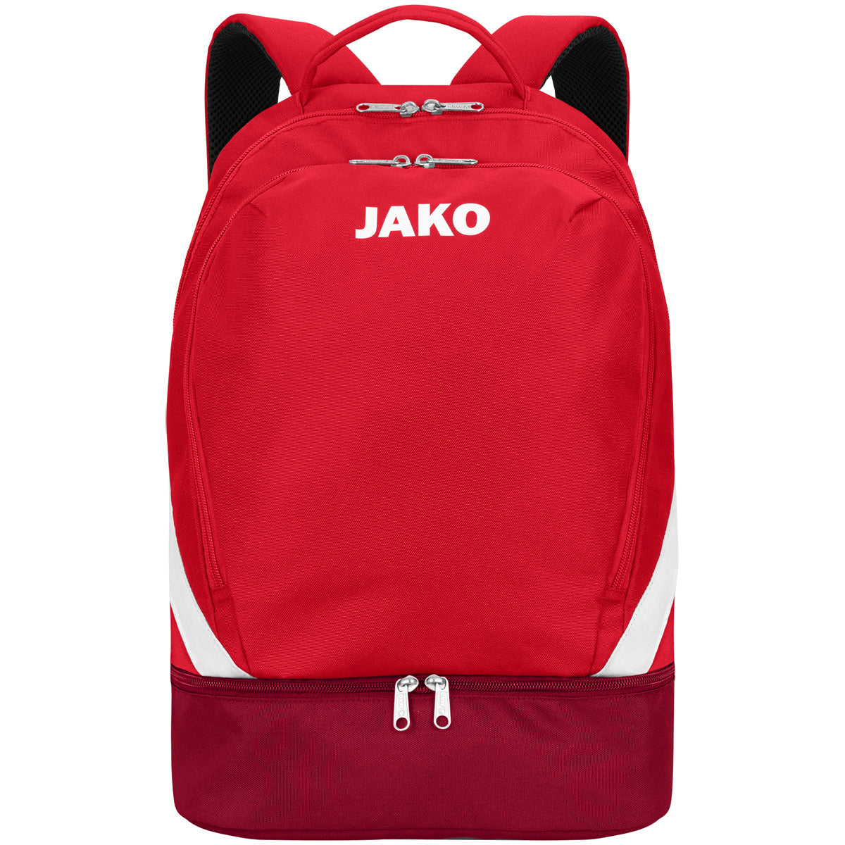 JAKO Rucksack Iconic Unisex rot-weinrot Front #farbe_rot-weinrot