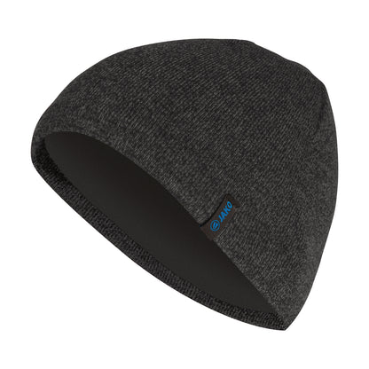 JAKO Strickmütze schwarz-meliert Front 