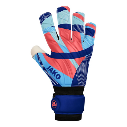 JAKO Torwarthandschuhe River Basic RC Unisex navy-skyblue-coral Front #farbe_navy-skyblue-coral