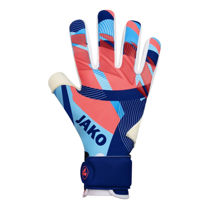 JAKO Torwarthandschuhe River GIGA NC Unisex navy-skyblue-coral Front #farbe_navy-skyblue-coral
