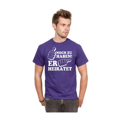 BIGTIME Junggesellenabschied Noch zu Haben JGA 6 T-Shirt Herren purple Front 