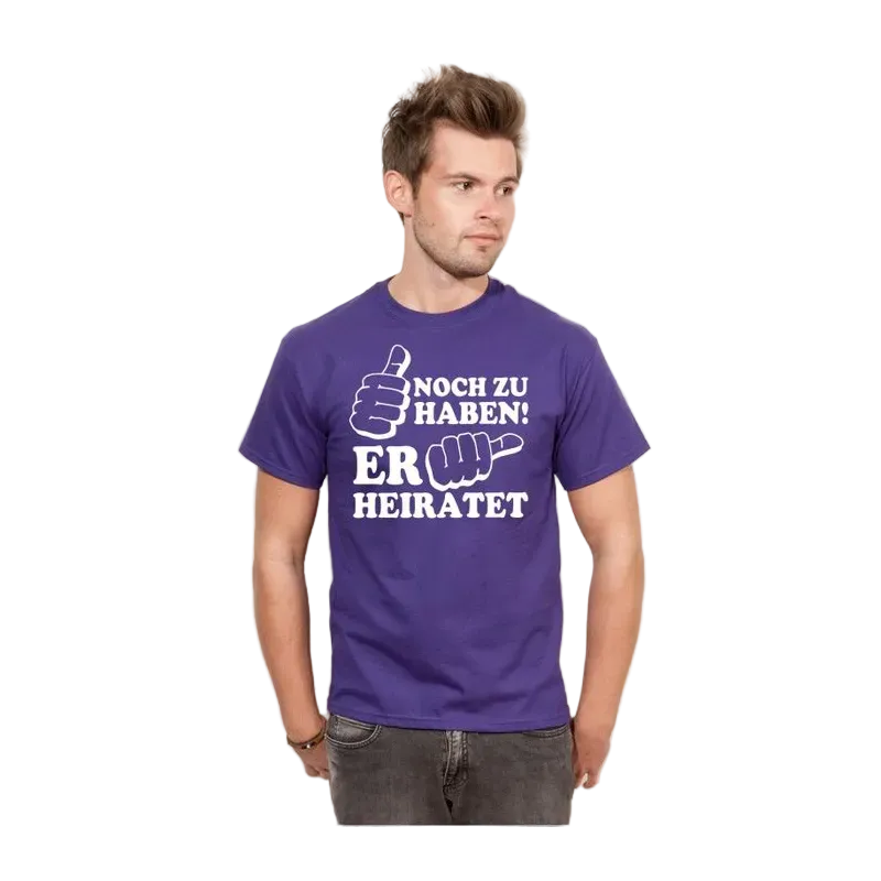 BIGTIME Junggesellenabschied Noch zu Haben JGA 6 T-Shirt Herren purple Front #farbe_purple