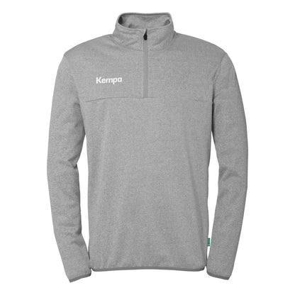Kempa Aufwärmshirt 1/4-Zip Top Unisex dark-grau-melange Front 