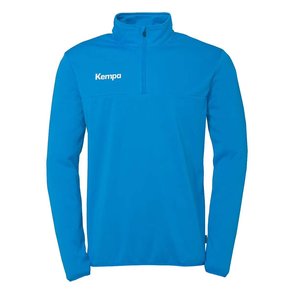 Kempa Aufwärmshirt 1/4-Zip Top Kinder kempablau Front #farbe_kempablau