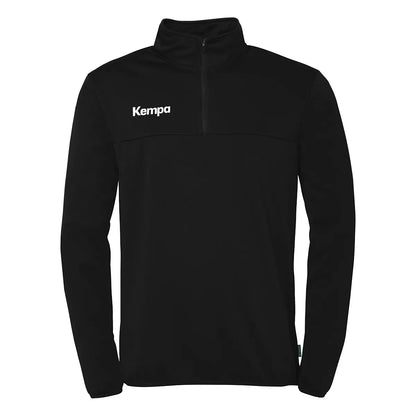 Kempa Aufwärmshirt 1/4-Zip Top Unisex schwarz Front 