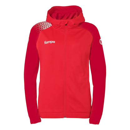 Kempa Kapuzenjacke Ambition 28 Damen rot-chilirot Front 