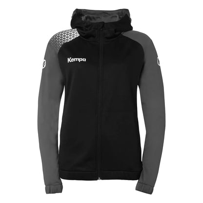 Kempa Kapuzenjacke Ambition 28 Damen schwarz-anthra Front 