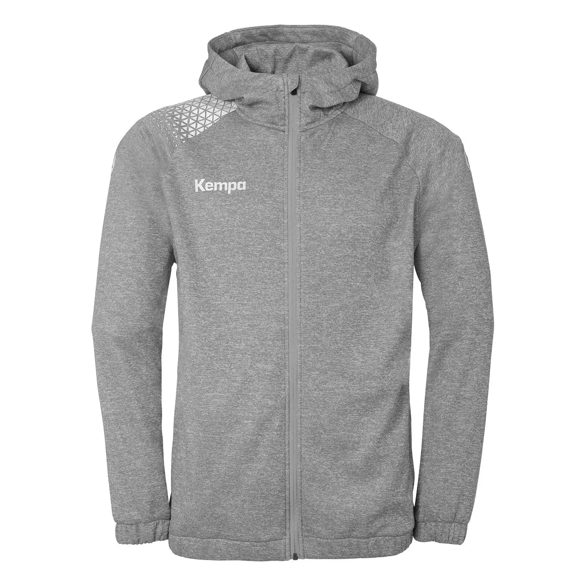 Kempa Kapuzenjacke Ambition 28 Kinder dark-grau-melange-weiss Front 