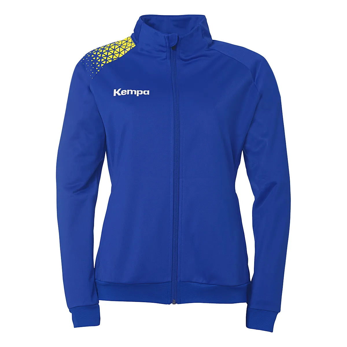 Kempa Trainingsjacke Ambition 28 Poly Damen royal-limonengelb Front #farbe_royal-limonengelb